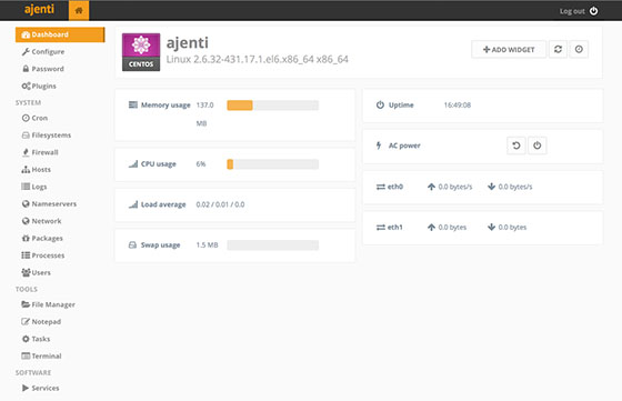 Install Ajenti Control Panel on CentOS 7