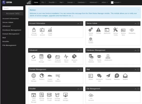 Install Sentora on CentOS 7