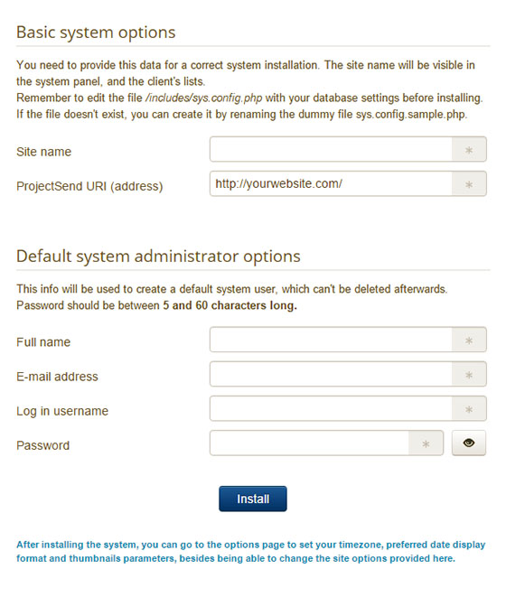 Install ProjectSend on CentOS 7