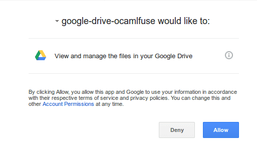 Install Google Drive Ocamlfuse on Ubuntu 16.04