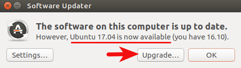 Upgrade From Ubuntu 16.10 to Ubuntu 17.04