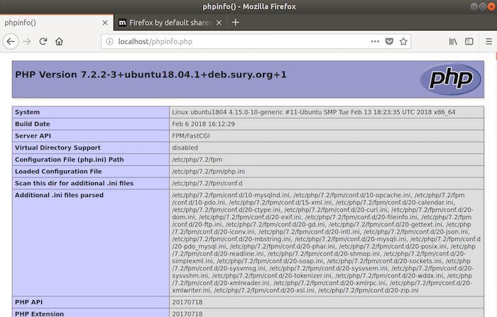 Install PHP 7.2 on Ubuntu 18.04 LTS