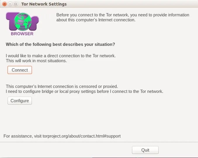 tor browser configuring