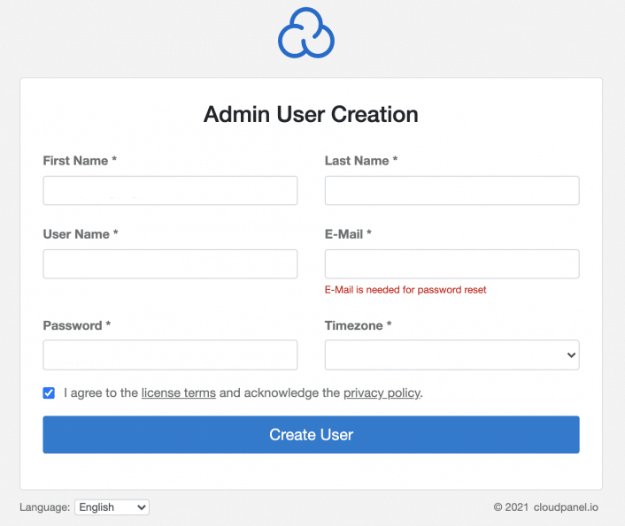 Install CloudPanel on Debian 10