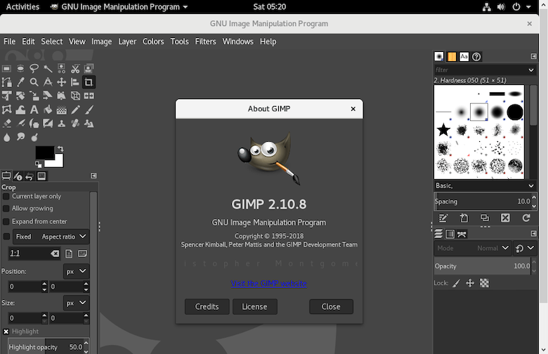 Install GIMP on Fedora 36