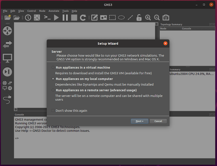 Install GNS3 on Ubuntu 20.04
