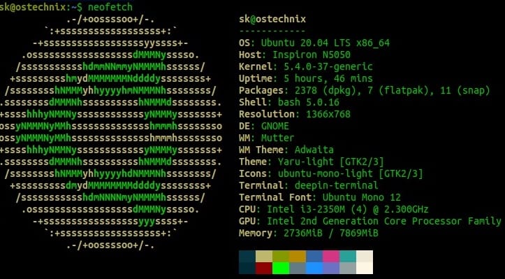 Install Neofetch on Ubuntu 20.04