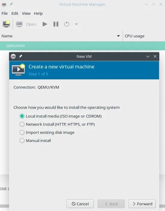 Установка kvm на manjaro