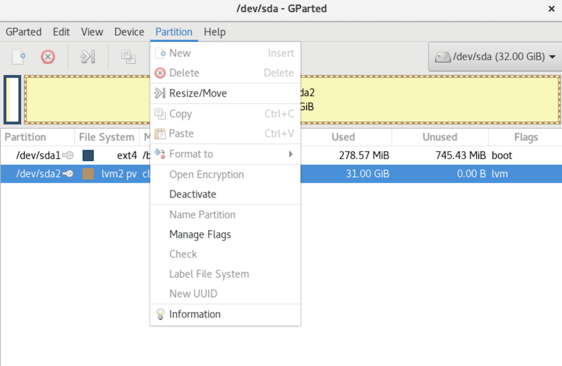 Install Gparted on CentOS 8