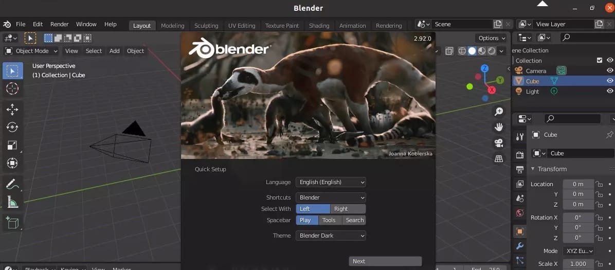 Install Blender on Ubuntu 22.04 LTS Jammy Jellyfish