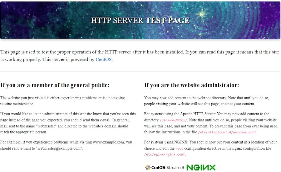 Install Nginx on CentOS 9 Stream