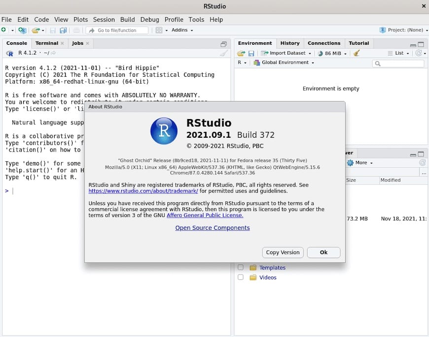 Install RStudio IDE on Fedora 35