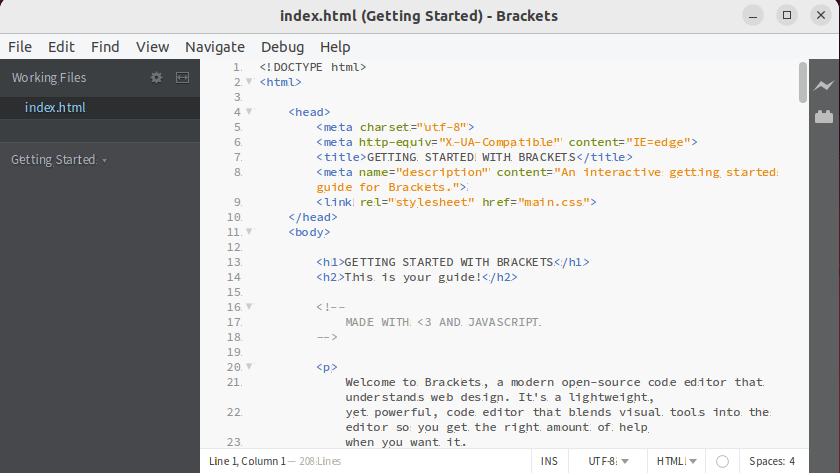 Install Brackets Code Editor on Debian 11 Bullseye