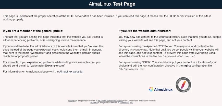 Install Apache Web Server on AlmaLinux 9