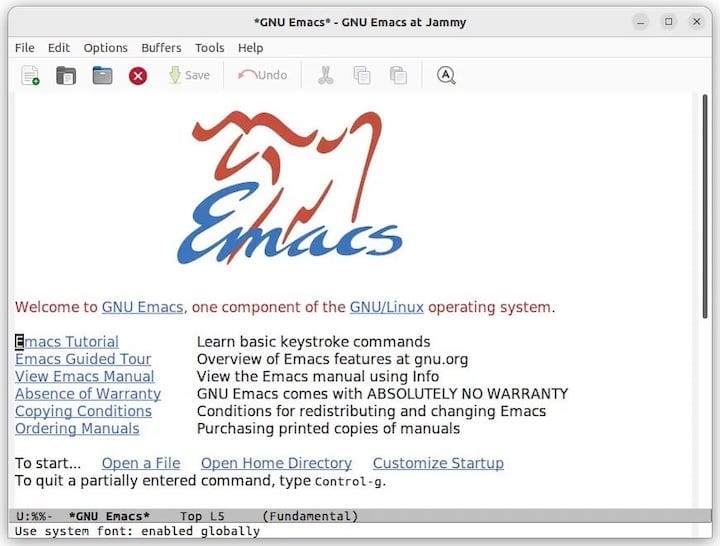 Install Emacs Text Editor on Ubuntu 22.04 LTS Jammy Jellyfish