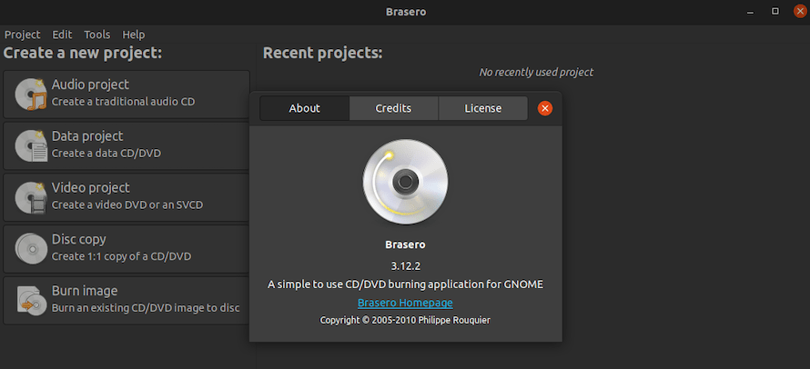 Install Brasero on Debian 12 Bookworm