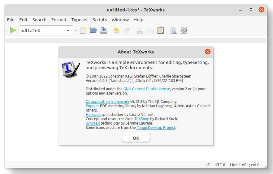 Install TeXworks on Fedora 39