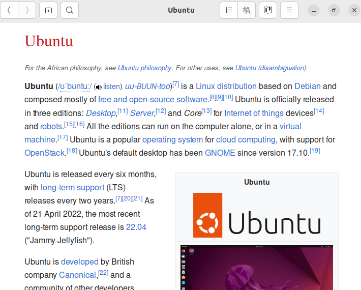 Install Wike Wikipedia Reader on Ubuntu 22.04 LTS Jammy Jellyfish