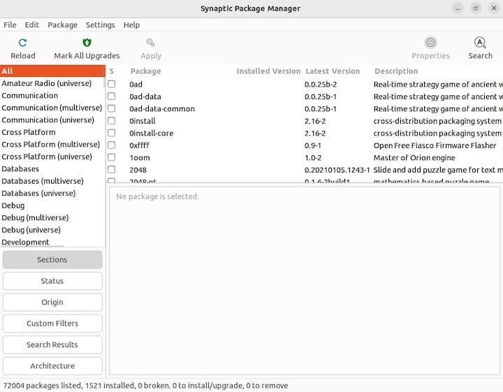Install Synaptic Package Manager on Ubuntu 22.04 LTS Jammy Jellyfish