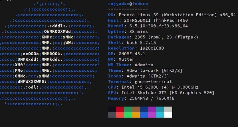 Install Neofetch on Fedora 39