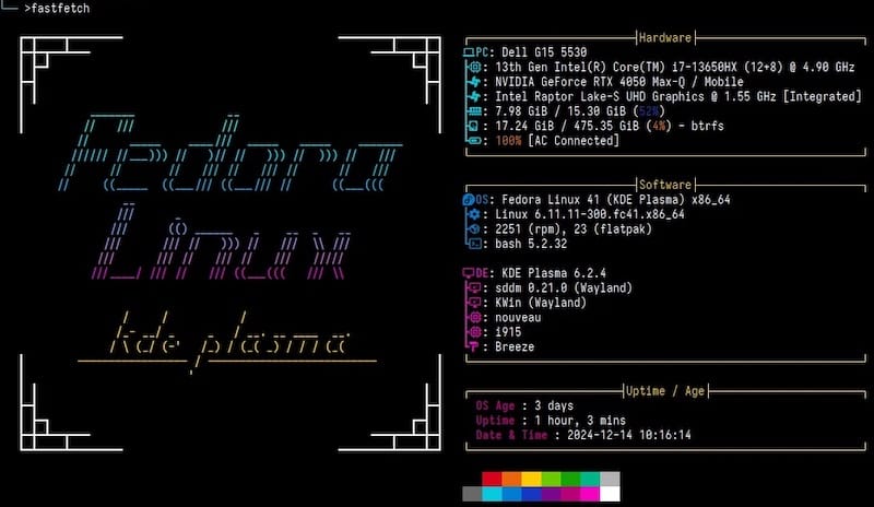 Install Fastfetch on Fedora 41